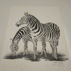 Zebras by Harold Rigsby 26/100 Signed